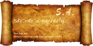 Sörös Adrián névjegykártya